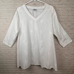 CASUAL COTTONSEED Embroidered Cotton Dress Tunic Medium